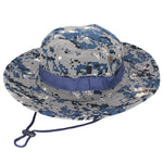 Bob Militaire Aventurier Outdoor Camouflage Bleu et Gris