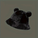 Chapeau Bob Enfant Oreilles Mignonnes Noir